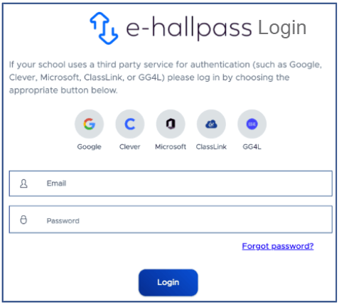 EHallPass login steps
